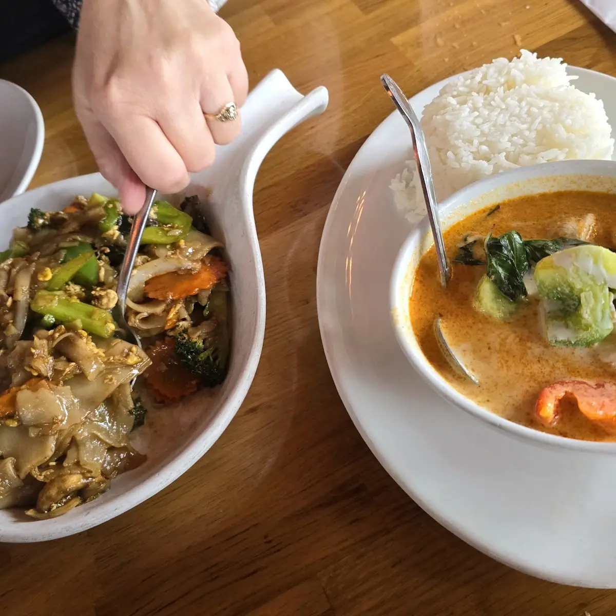 Phad See EW and Panang Curry Chicken