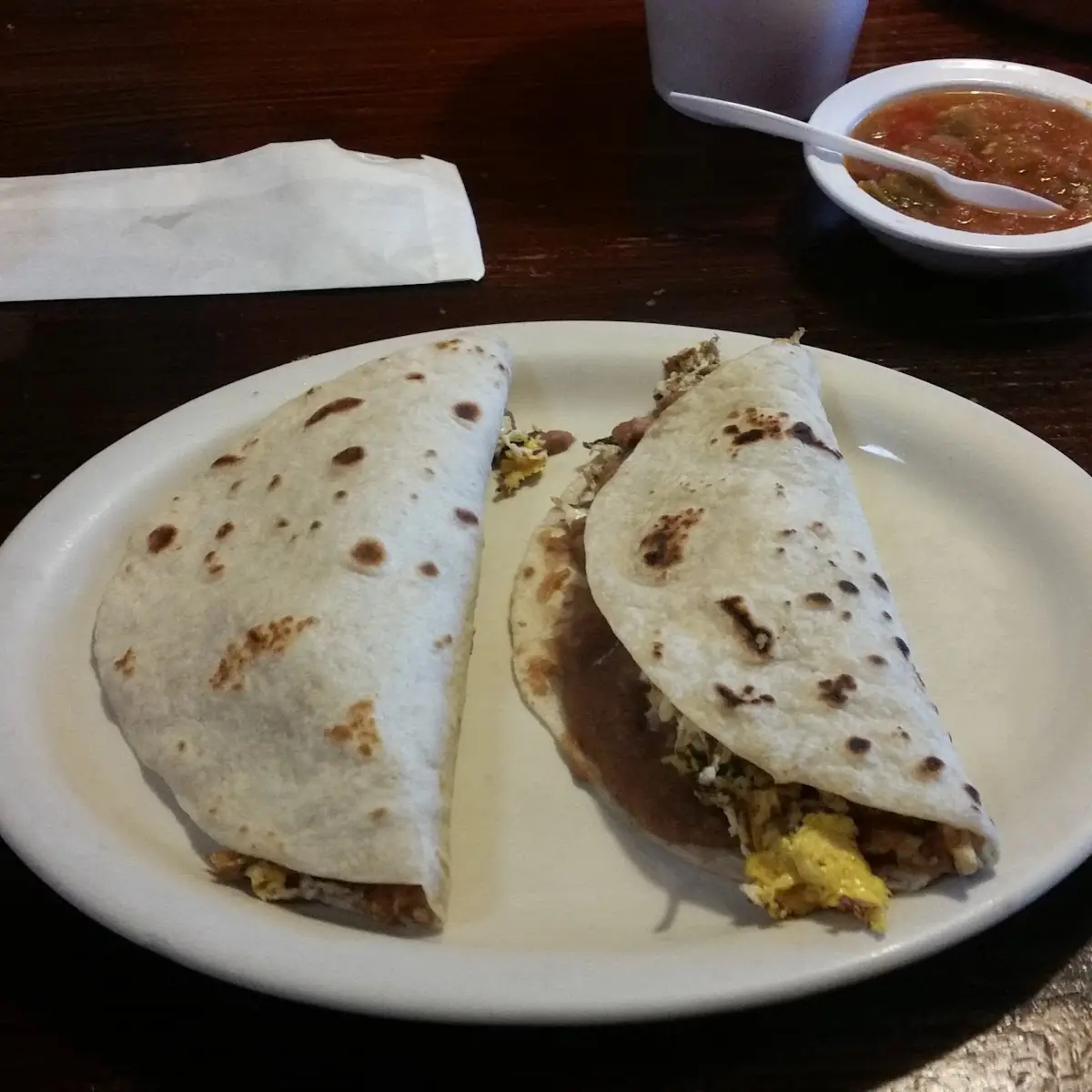 Bacon& Egg Taco & Machacado & Egg Taco