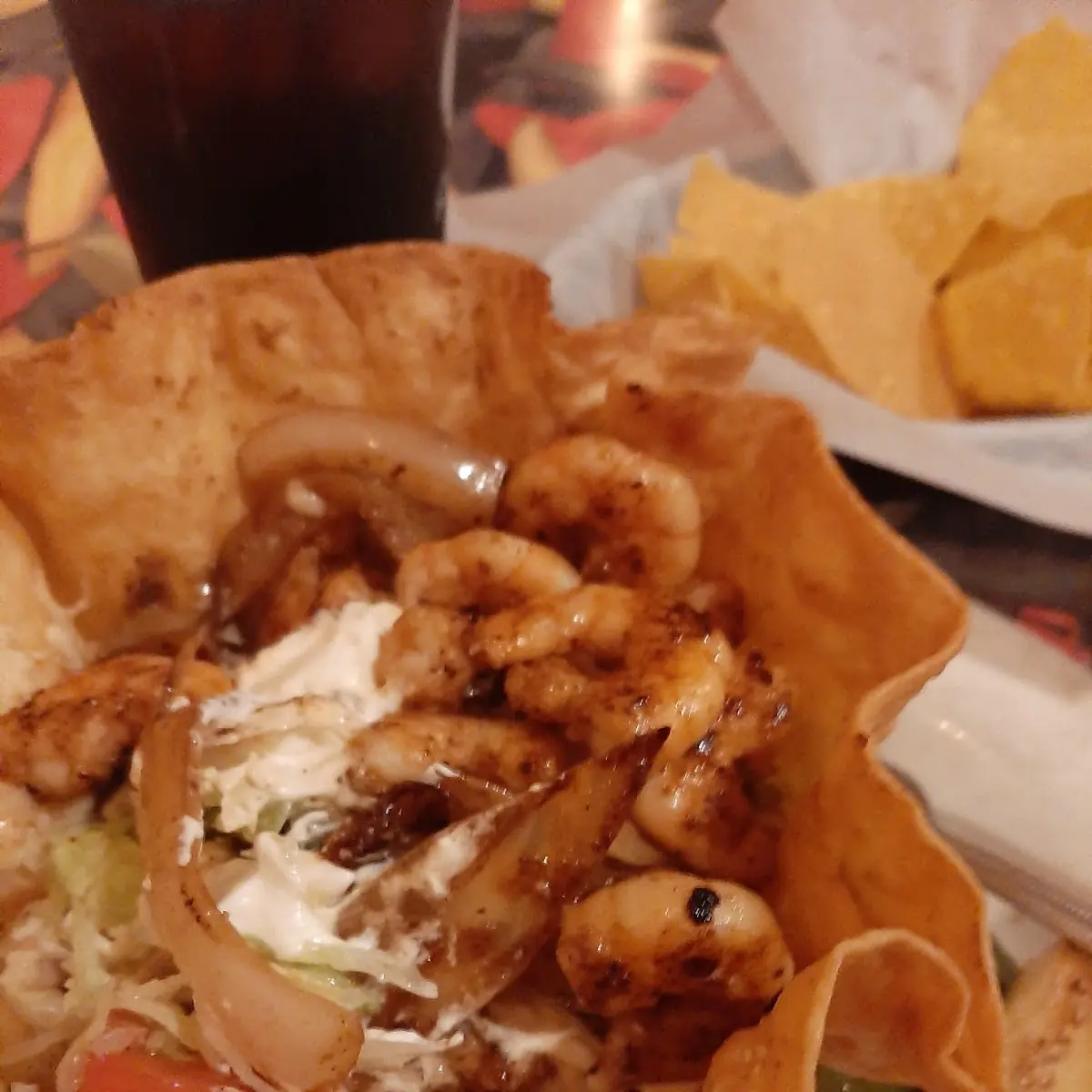 Shrimp Fajita Taco Salad