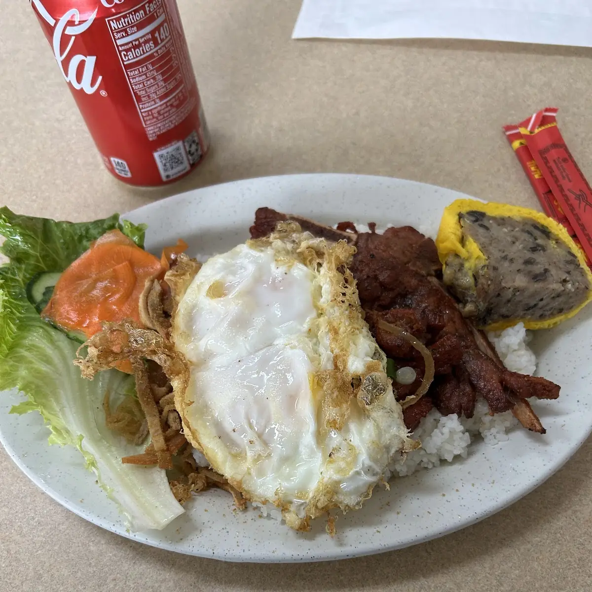 Fried Eggs with Chicken Rice