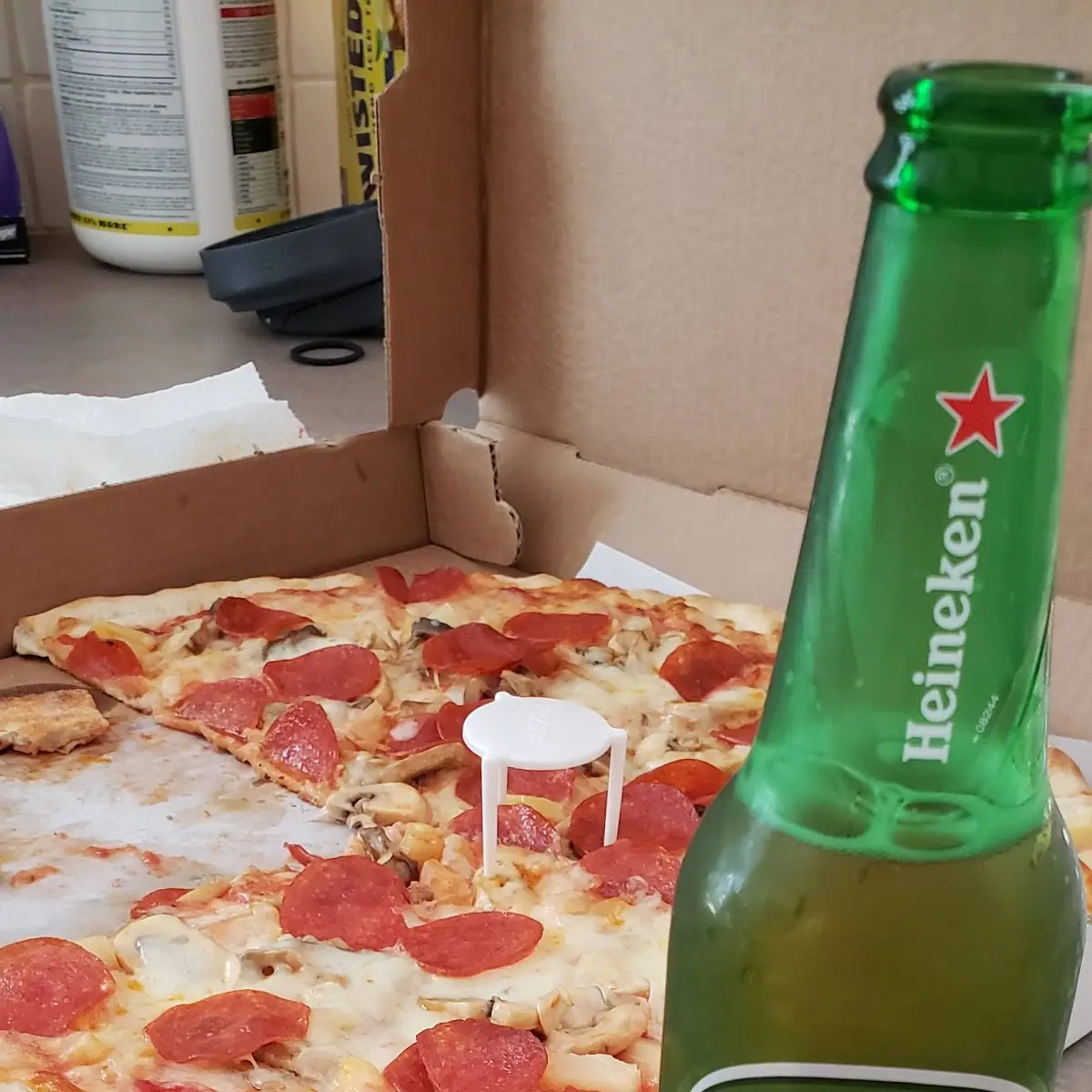 Thin Crust Pepperoni Mushroom and Pineapple