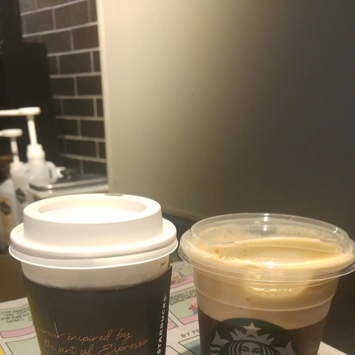 Carmel Apple Cider Left and Cold Brew Right