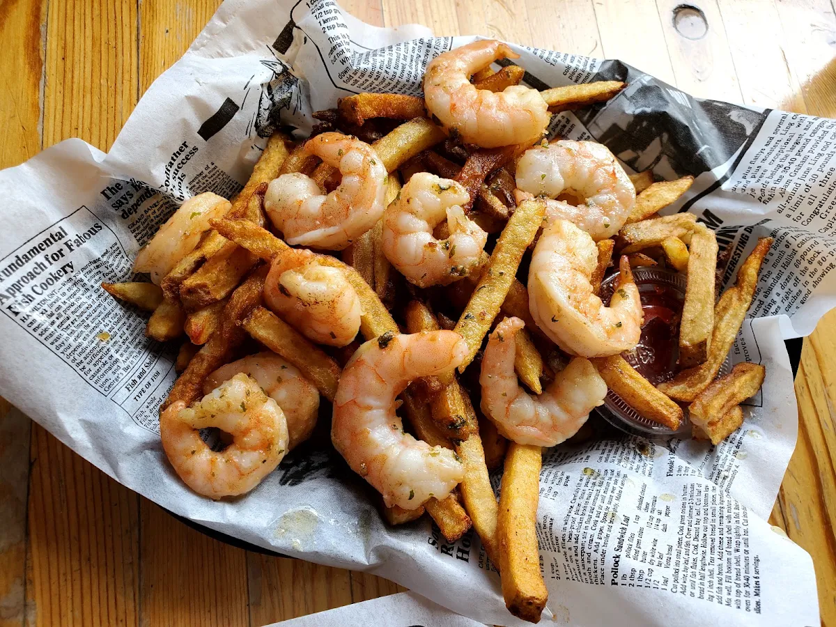 Pan-Fried Shrimps and Chips