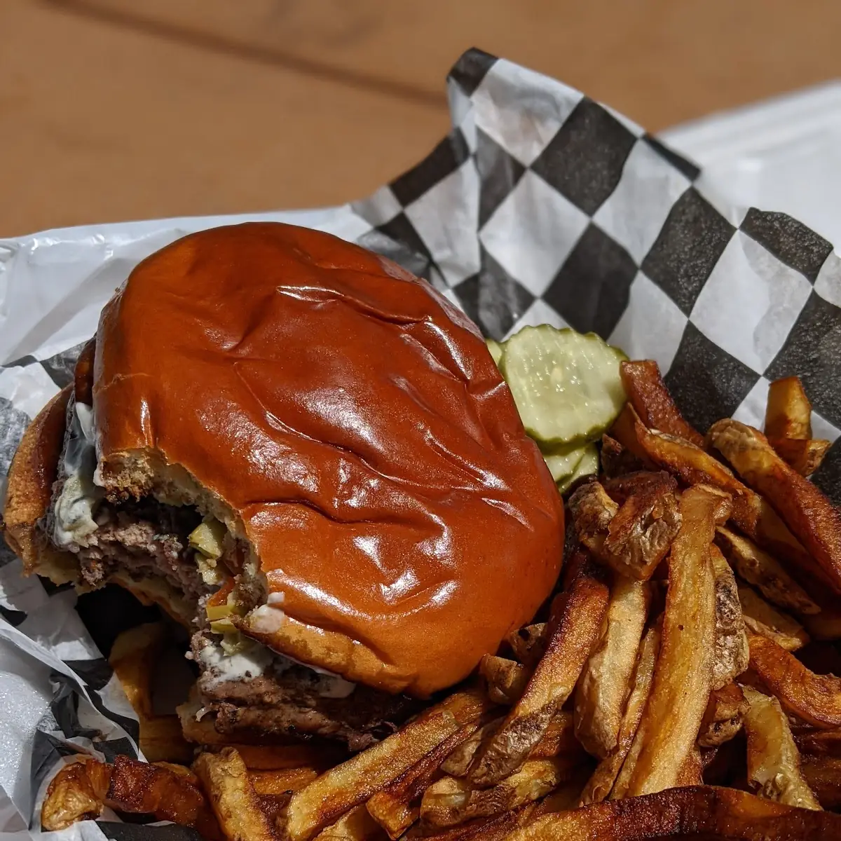 Olive Blue Cheese Burger