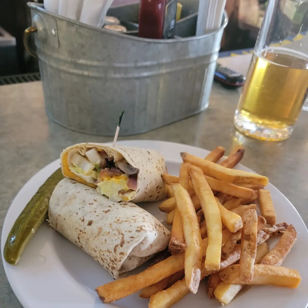 Vegi Wrap and Fries