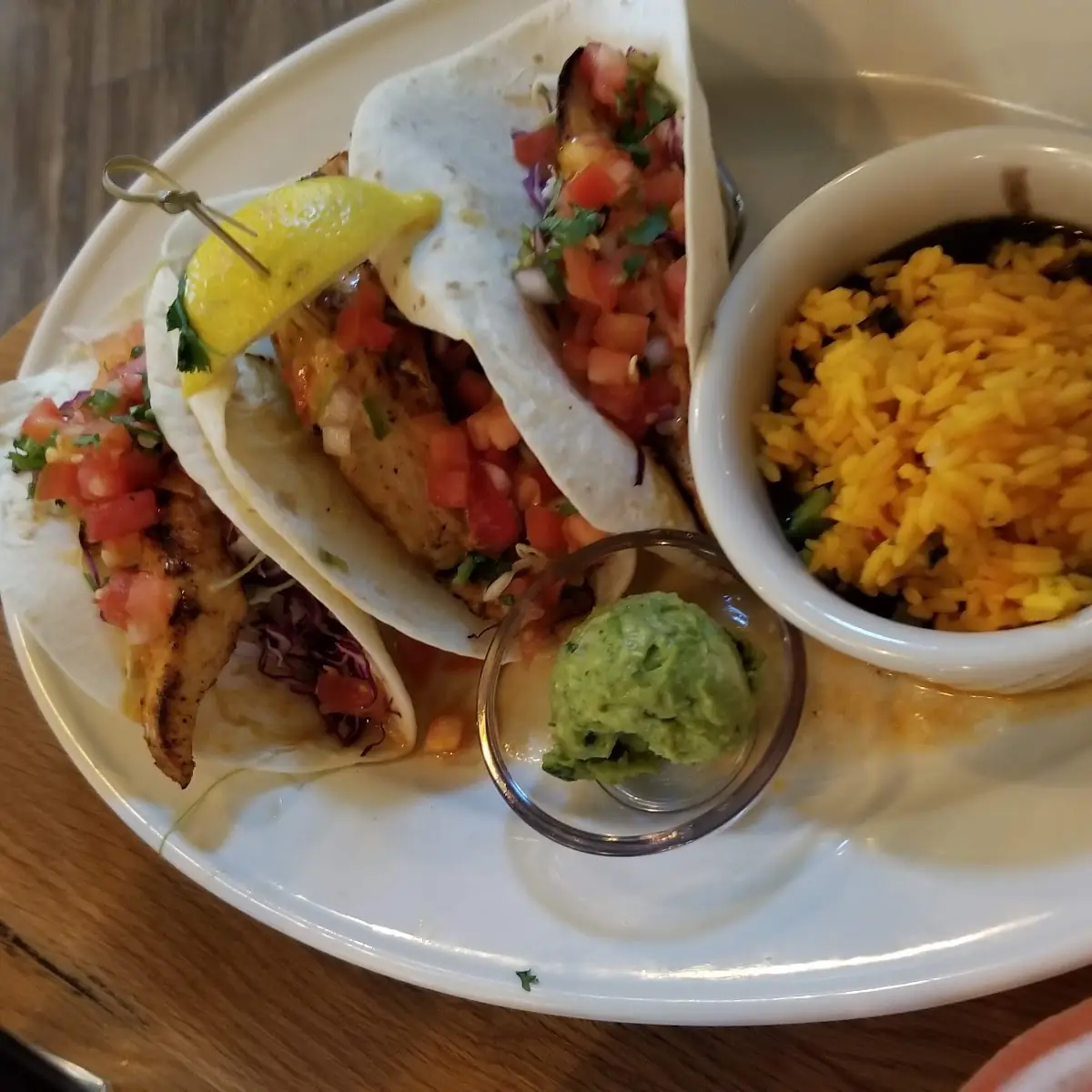 Blackened Mahi Tacos and Seafood Chowder