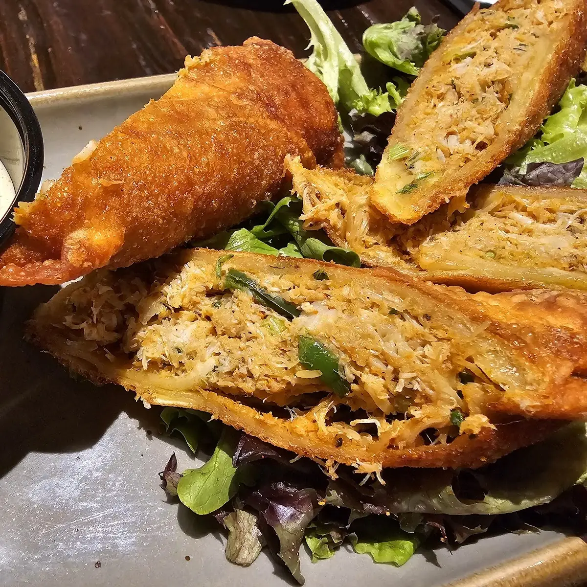 Crab Cake Eggs Rolls