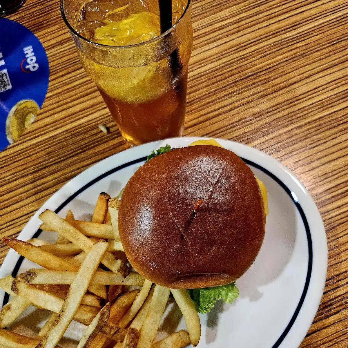 Classic Cheeseburger with Everything on It with Season & Sweet Tea Fresh Lemon