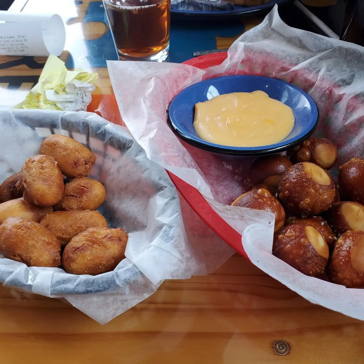 Mini Corndogs & Pretzel Bite & Cheese Dip