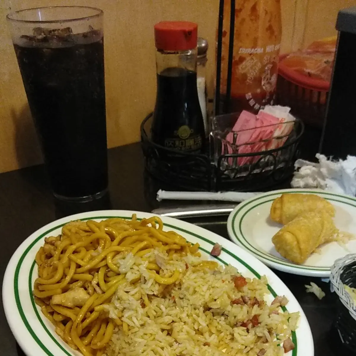 Chicken Lo Mein Lunch and an Egg Roll