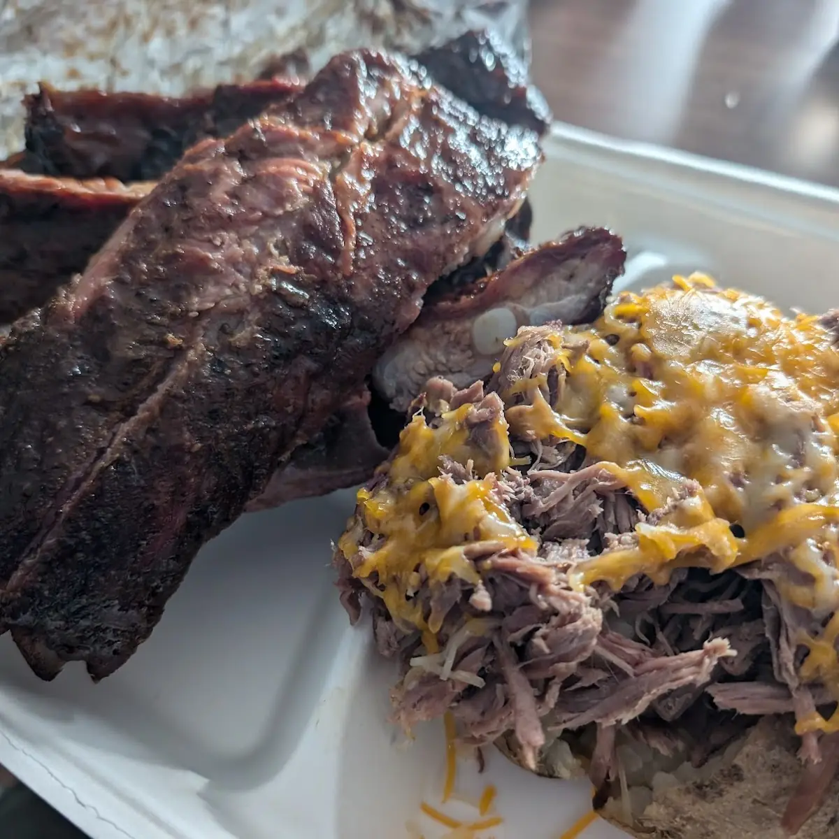 Ribs and Loaded Baked Potato