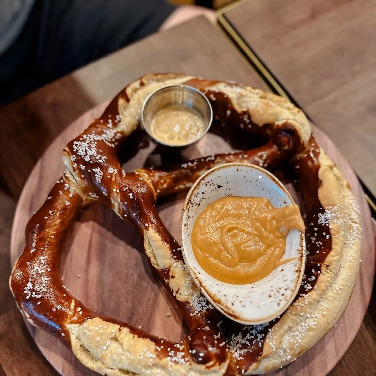 Giant Pretzel with Beer Cheese and Mustard