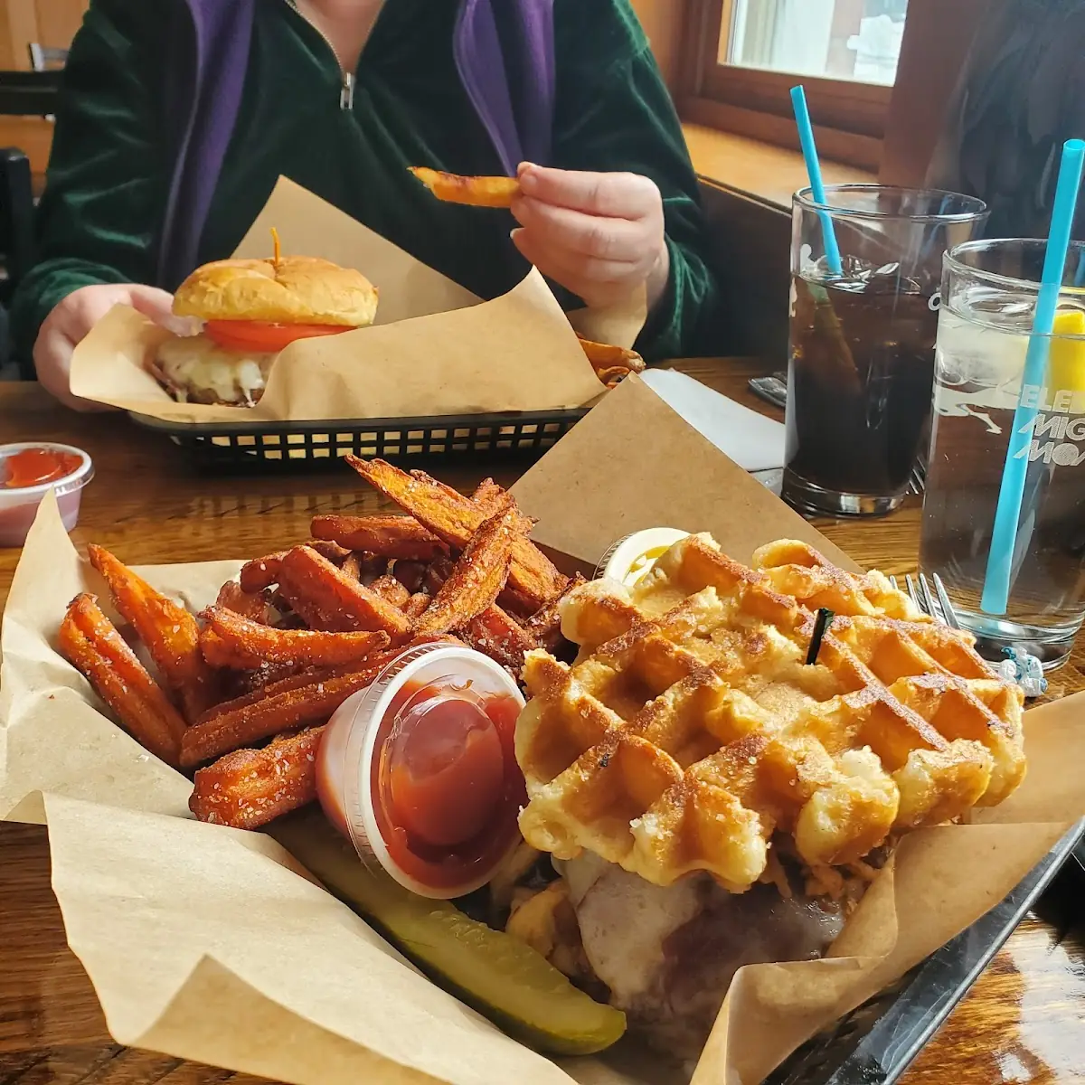 Maple Bourbon Waffle Burger