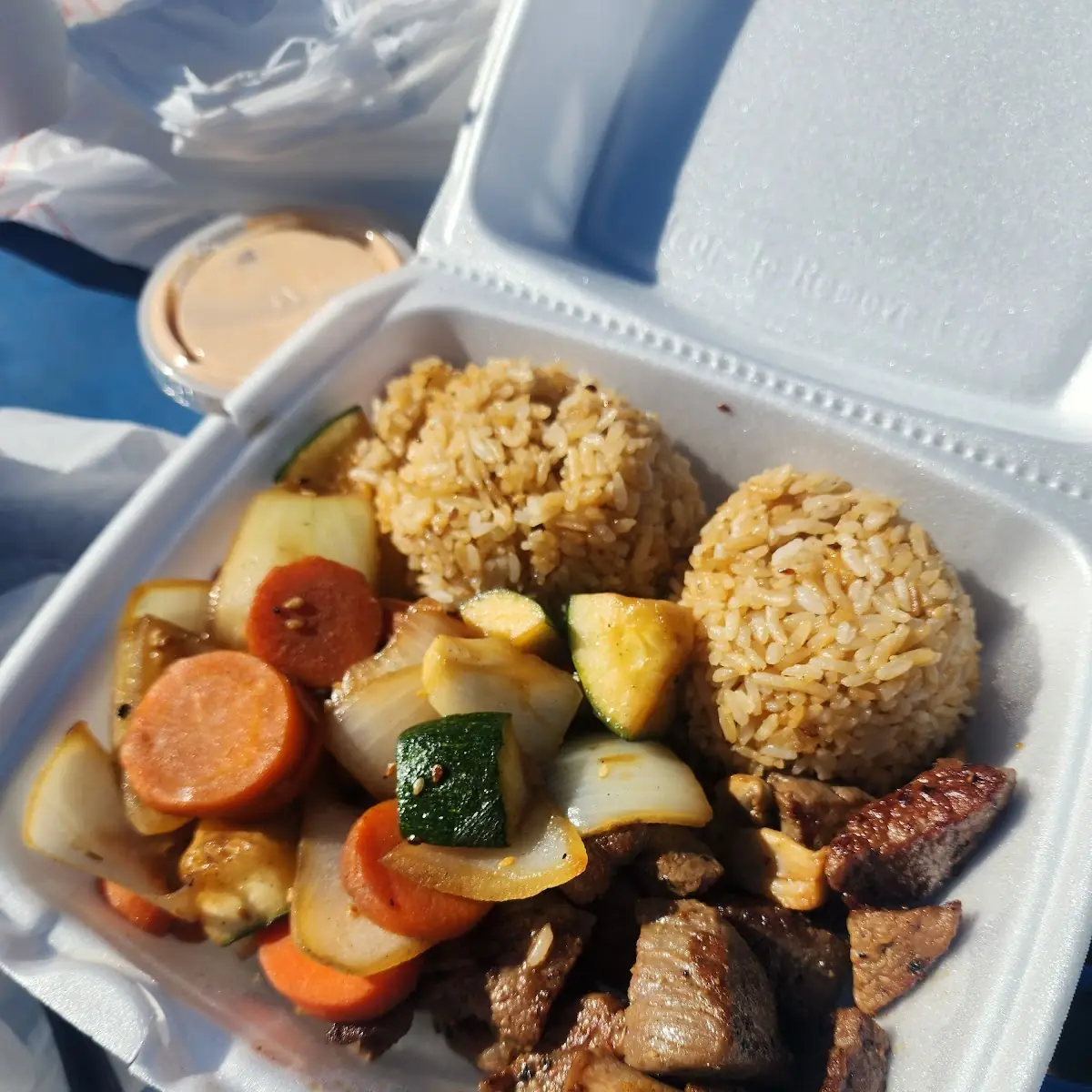 Hibachi Combo Steak Teriyaki Chicken and Shrimp