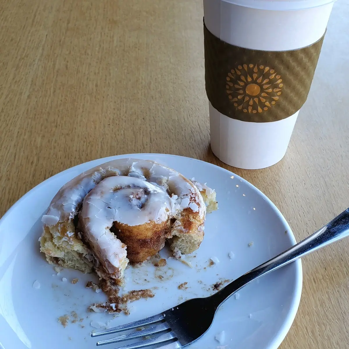 Brioche Cinnamon Roll and Cappuccino