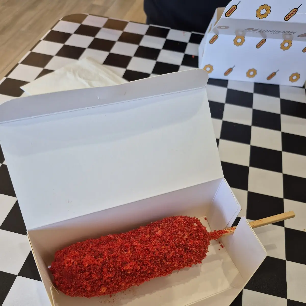 Hot Cheetos Half and Half Korean Corn Dog