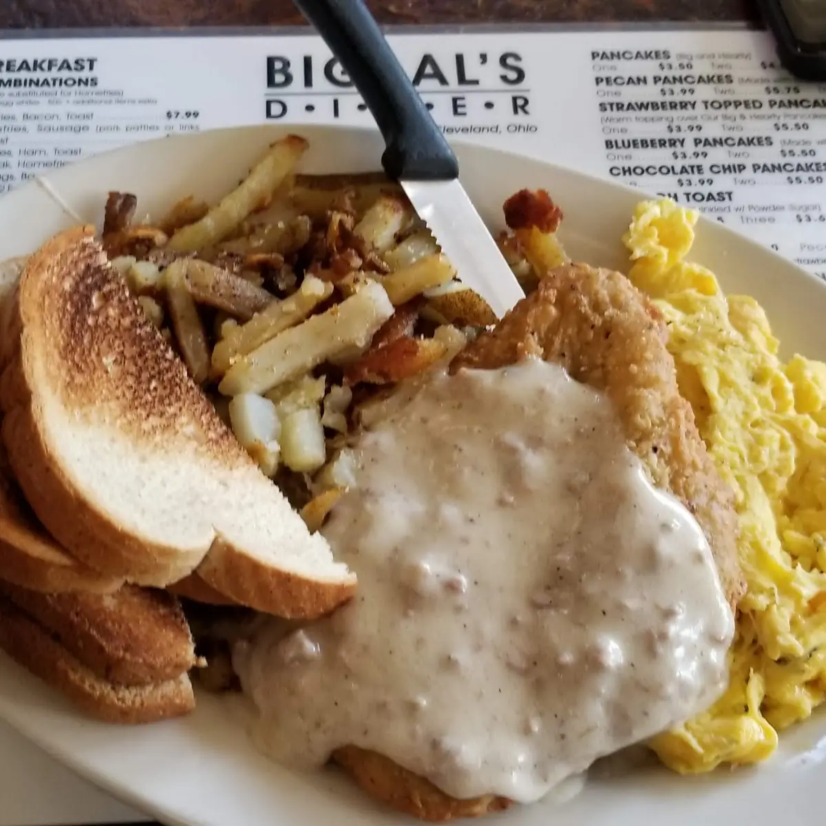 Chicken Fried Steak Breakfast Plate