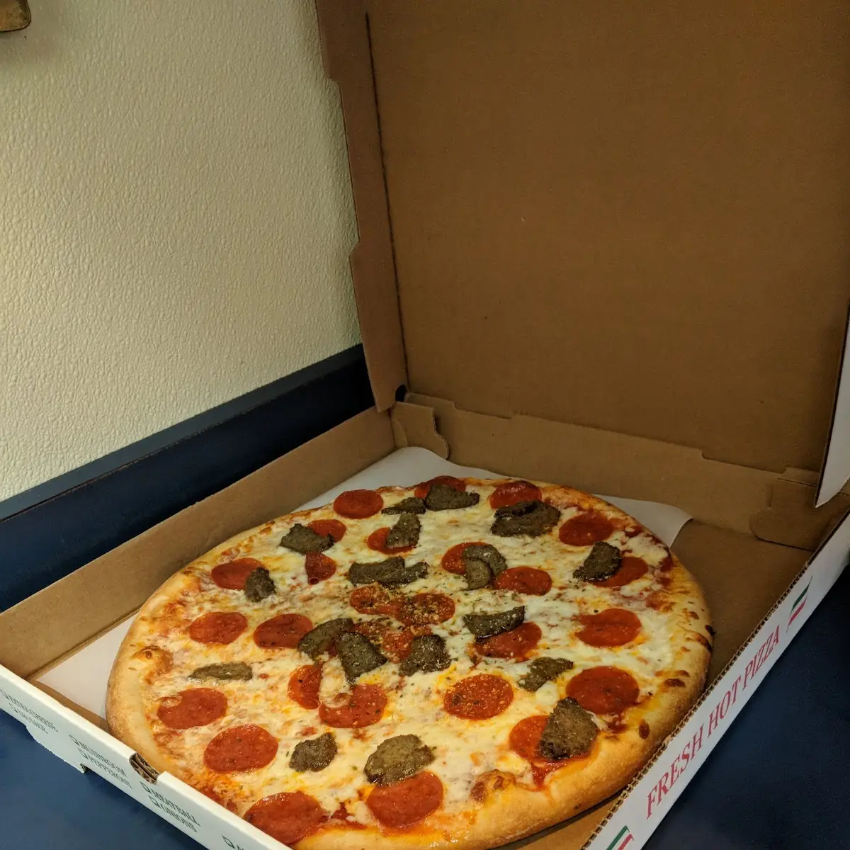 Large Pepperoni and Meatball Pizza