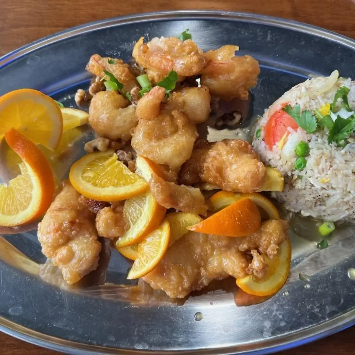 Coconut Shrimp Orange Chicken