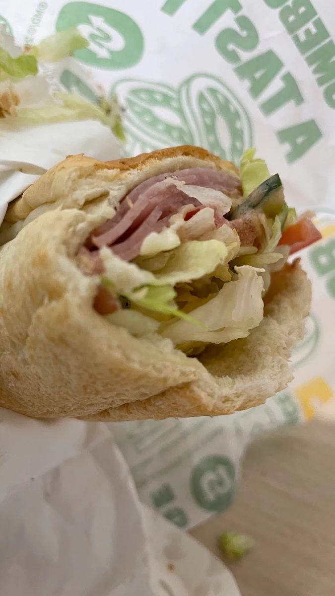 Black Ham Sandwich and Salad