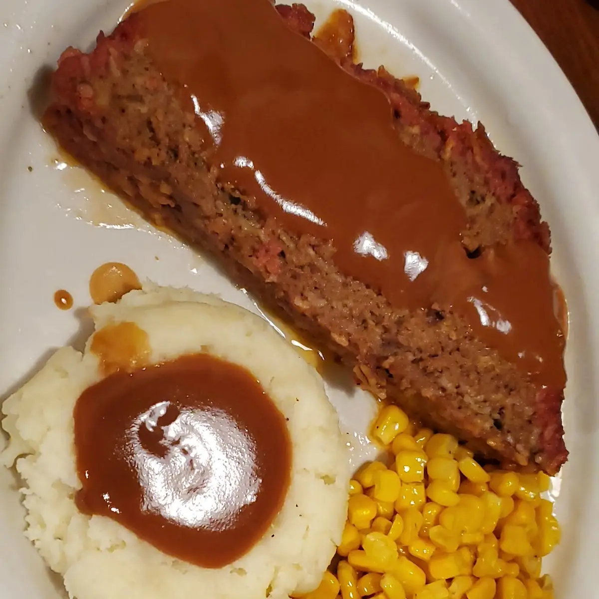 Smoked Meatloaf Mashed Potatoes Corn and Roll