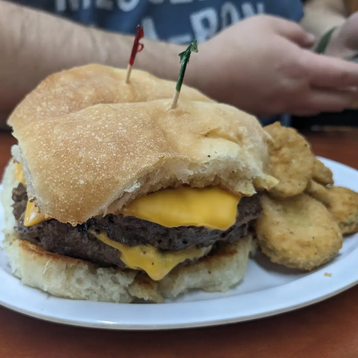 Double Cheeseburger and Fries Pickles