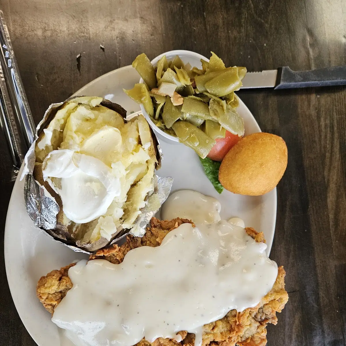Chicken Fried Steak Mashed Potatoes Green Beans