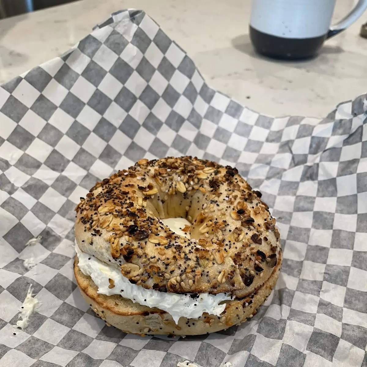 Sesame Bagel with Cream Cheese