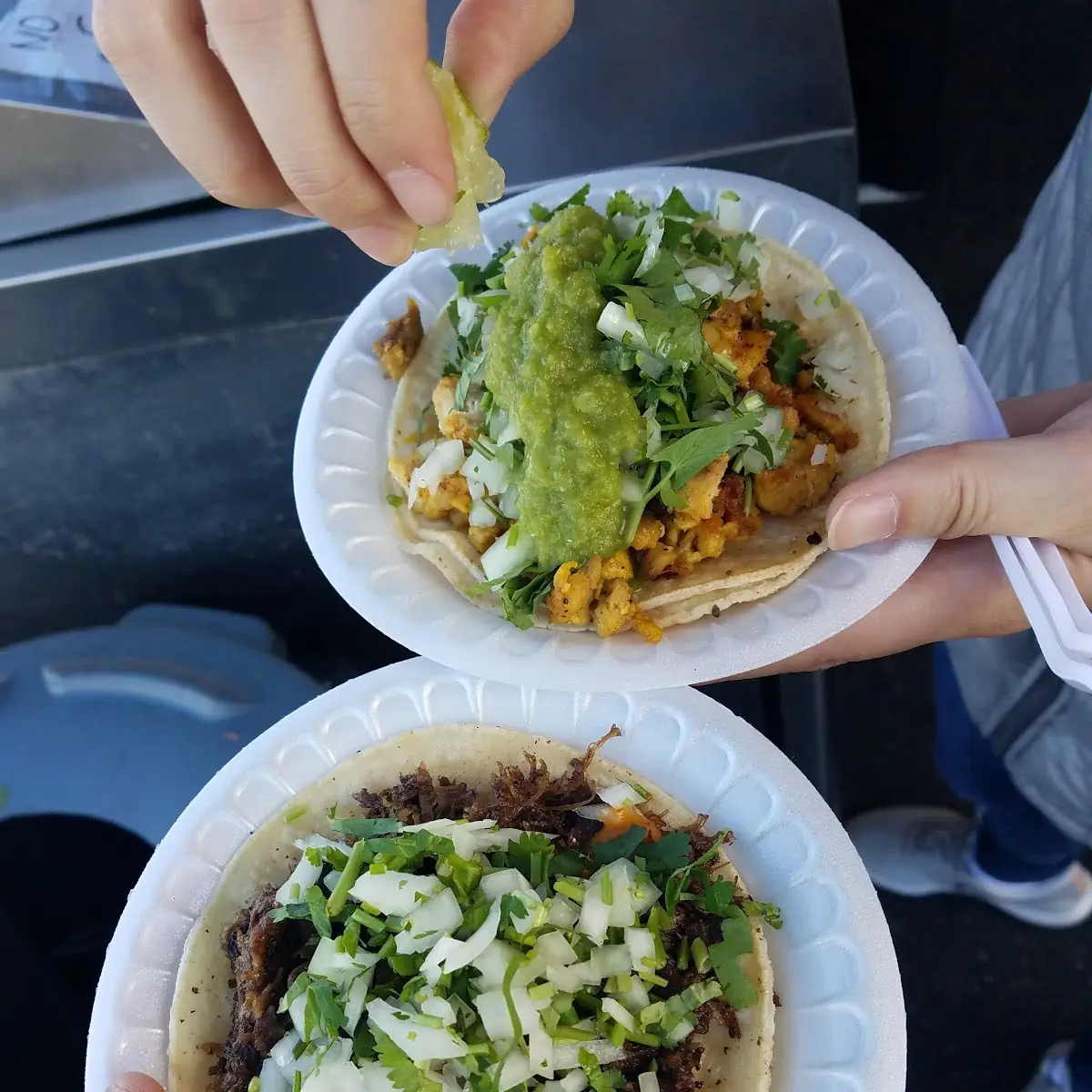 Pork Head and Chicken Tacos