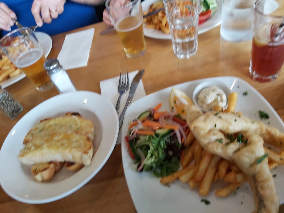 Fish and Chips Half Serve and a Garlic Bread Side, Cape Tavern