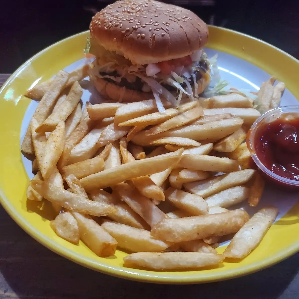 Cheese Burger and Fries