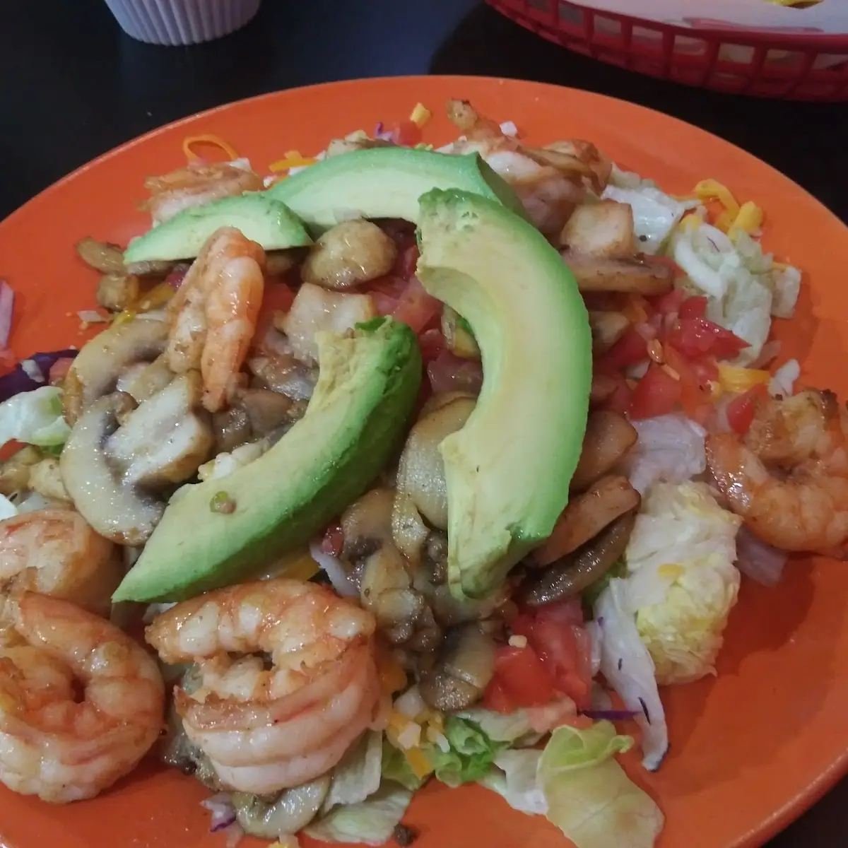 Shrimp Avocado Taco Salad