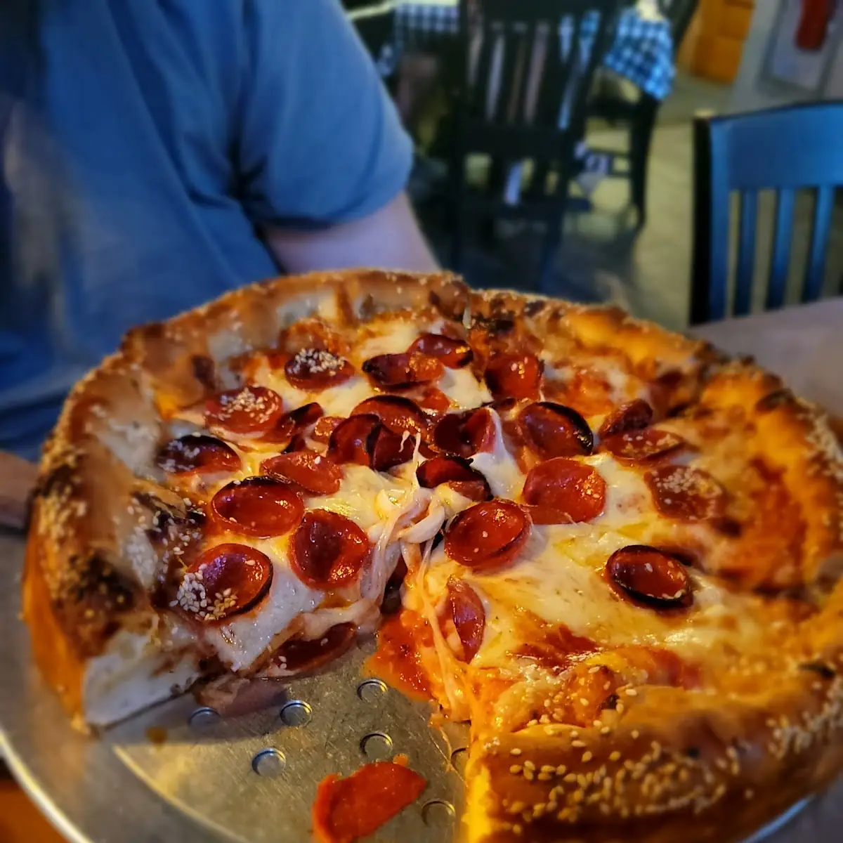 Deep Dish Pepperoni Pizza
