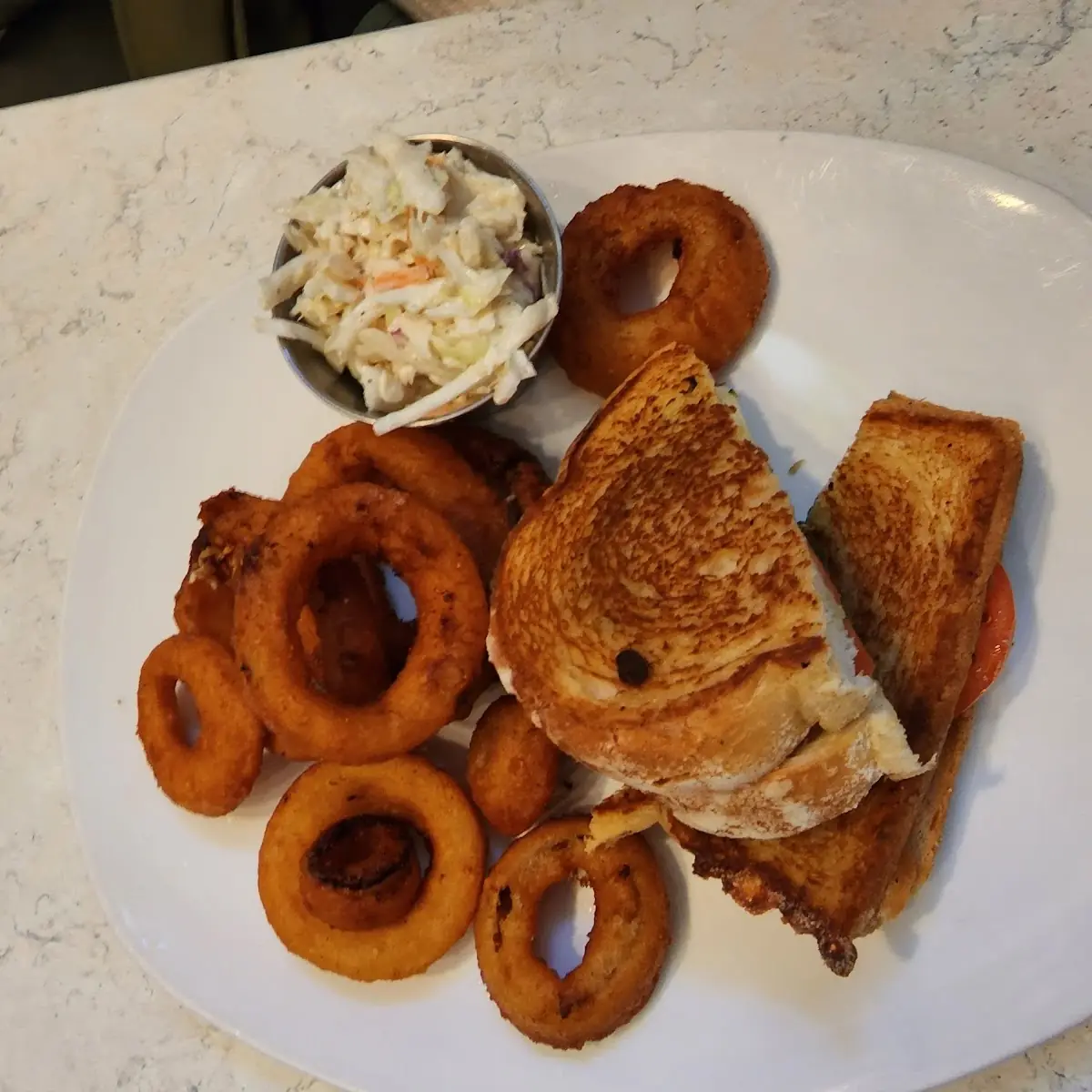 Grilled Cheese and Onion Rings