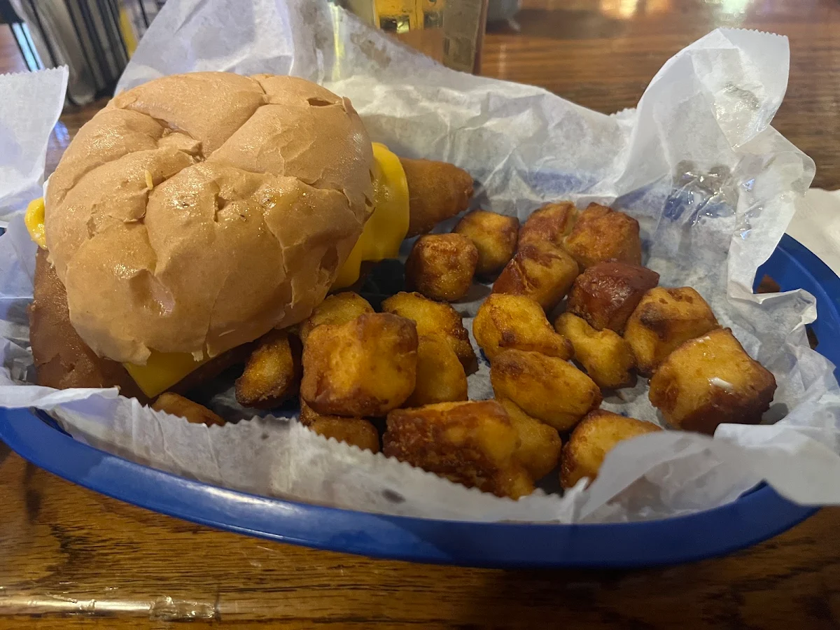Walleye Sandwich and Cheese Curds