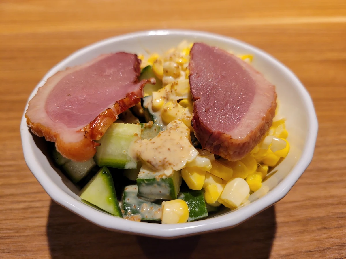 Smoked Duck Breast with Sweet Corn and Fresh Cucumber, Yunnan Noodle Shack滇客