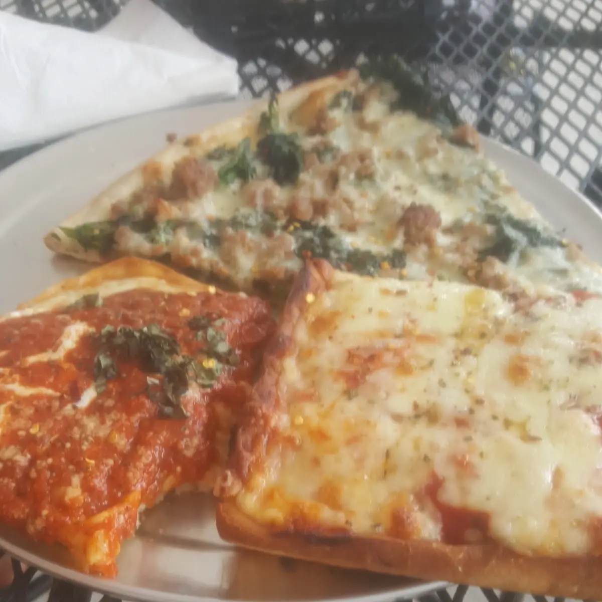 Broccoli & Sausage Pizza Slice Sicilian Slice
