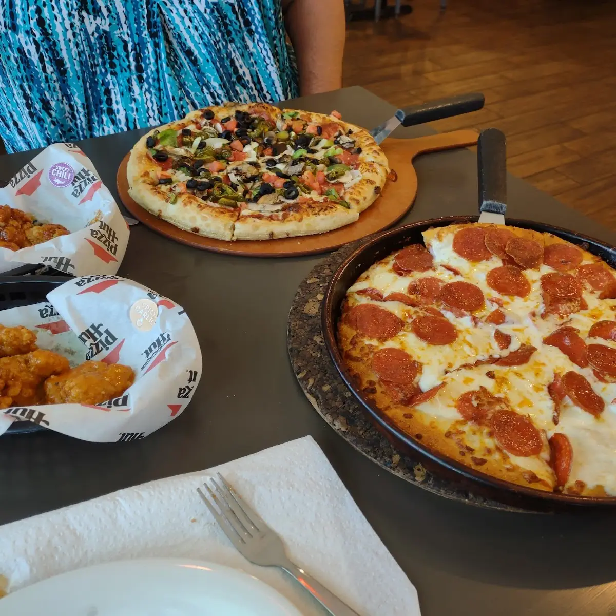 Pepperoni Pizza and a Veggie Pizza