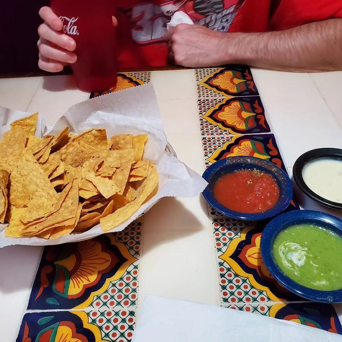 Chips Salsa Cheese Dip