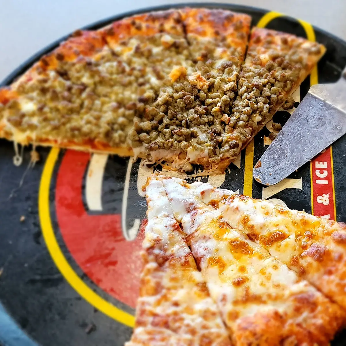 Half Sausage and Half Cheese Pizza