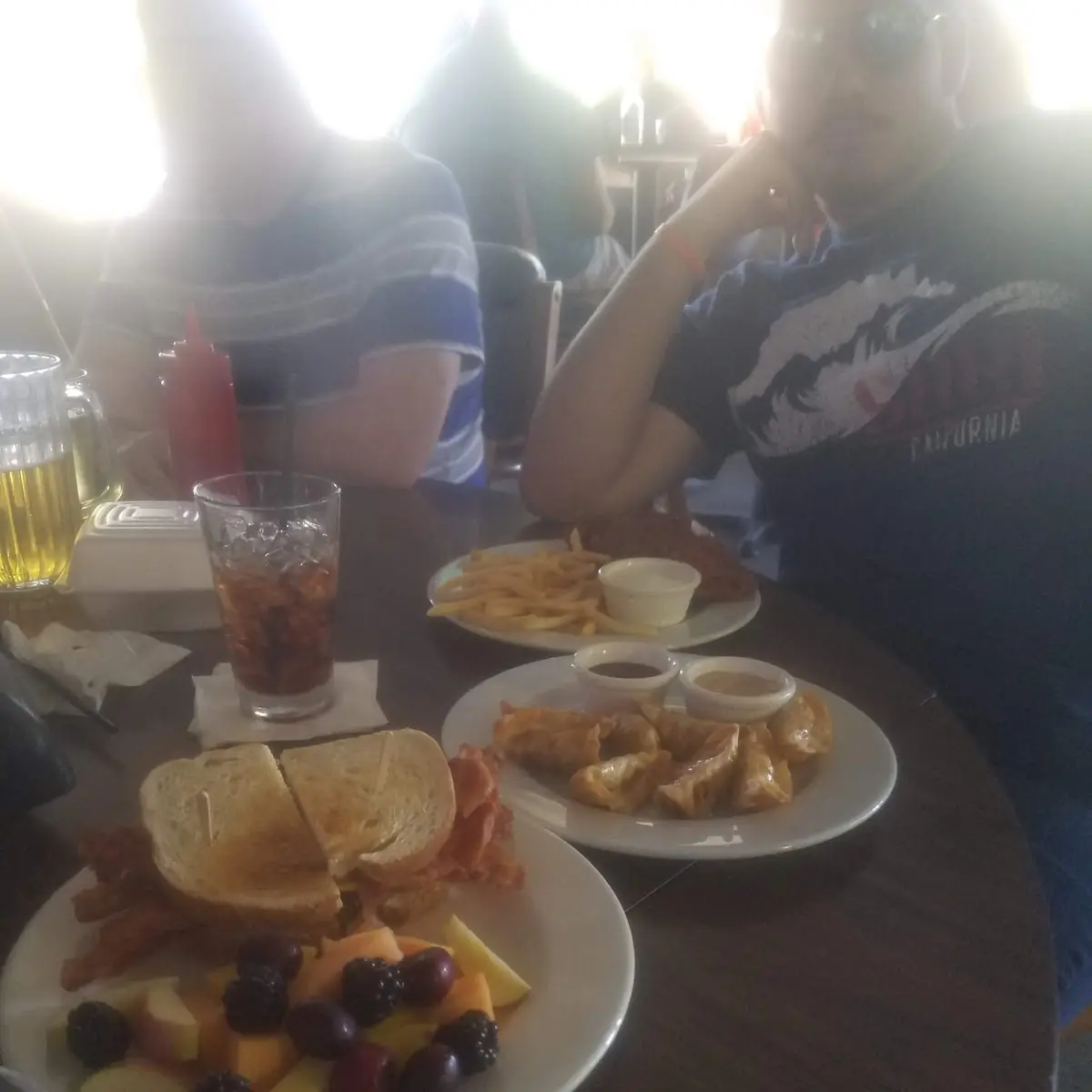 blt on Sourdough and Pot Stickers