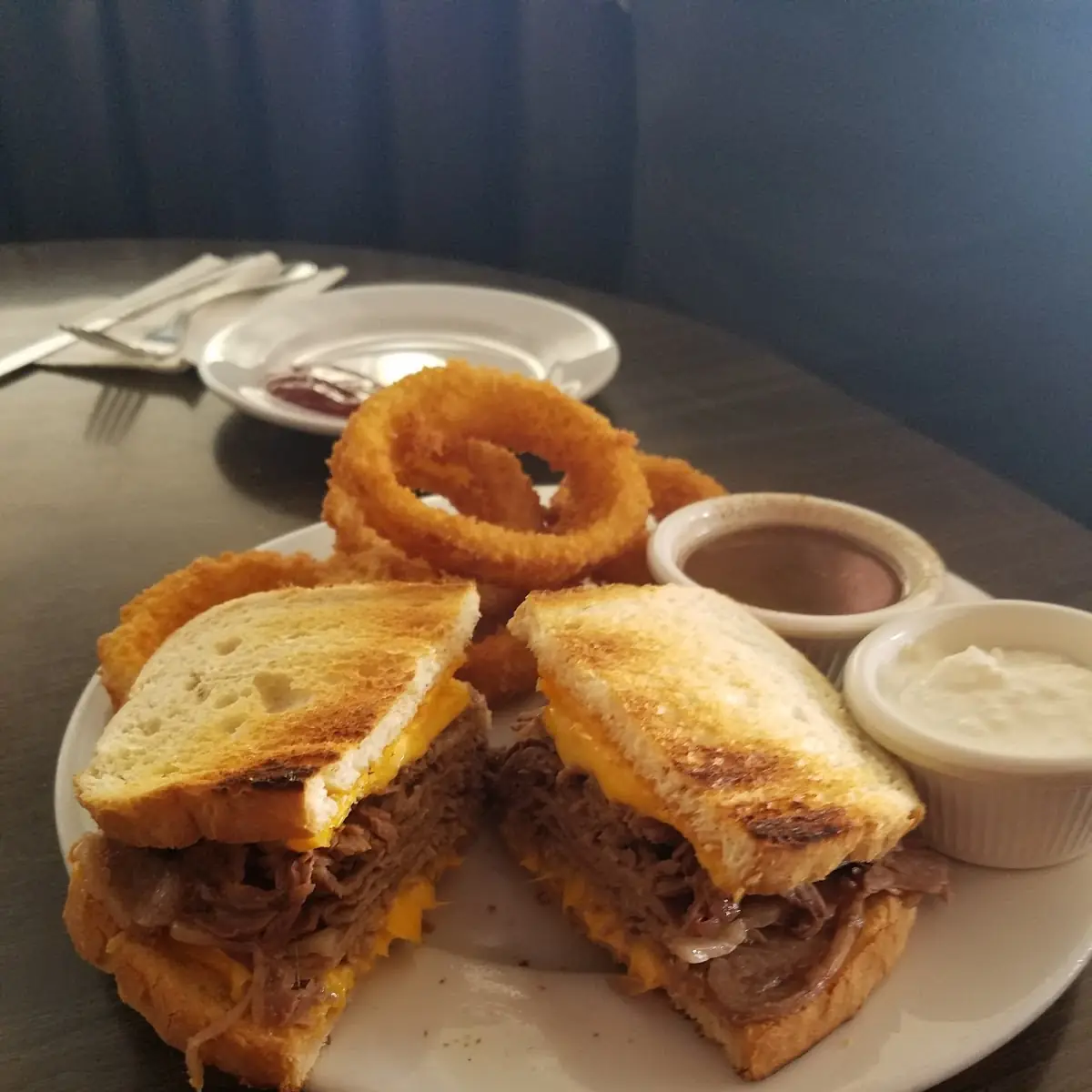 Prime Rib Sandwich on Grilled Sourdough