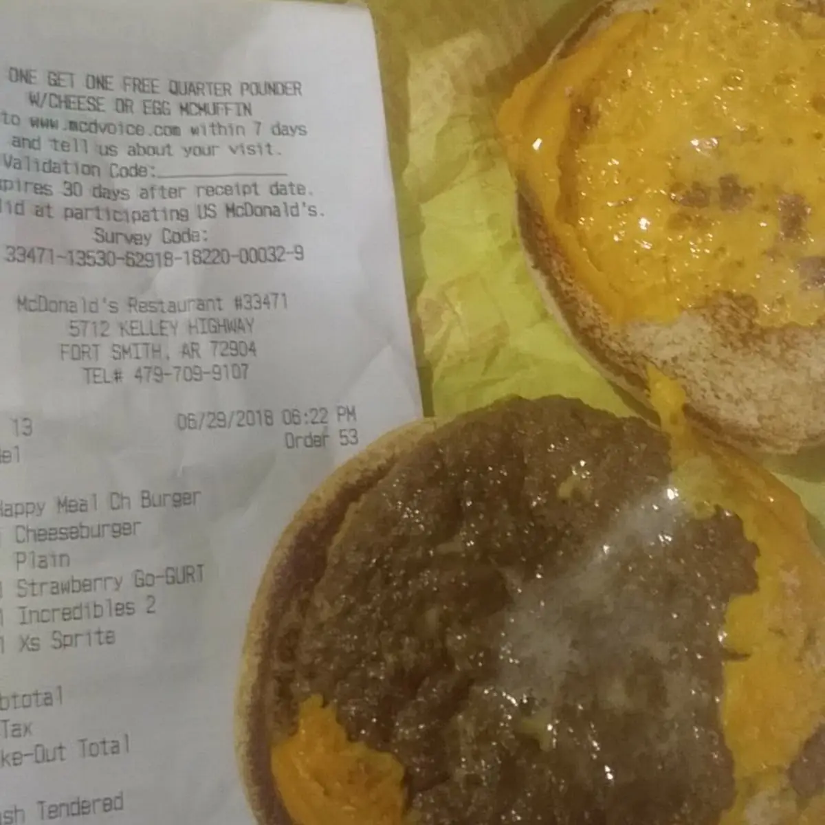 Cheeseburger Happy Meal Plain with Added Spit