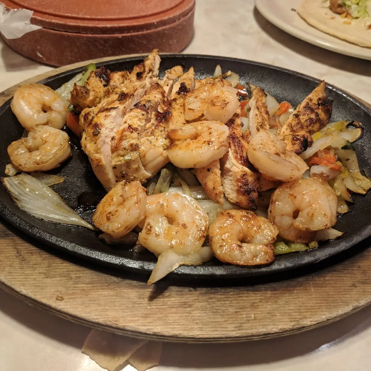 Fajita Chicken and Shrimp Fajitas