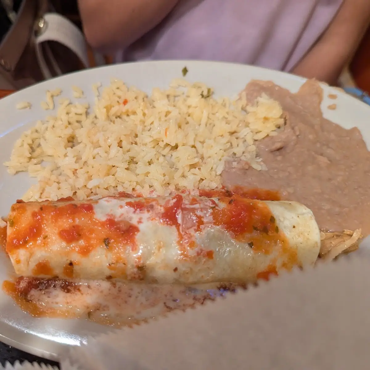 Chicken Burrito with Rice and Beans