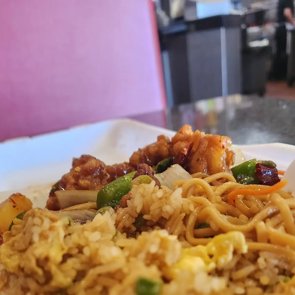 General TSO's Chicken Chow Mein & Rice