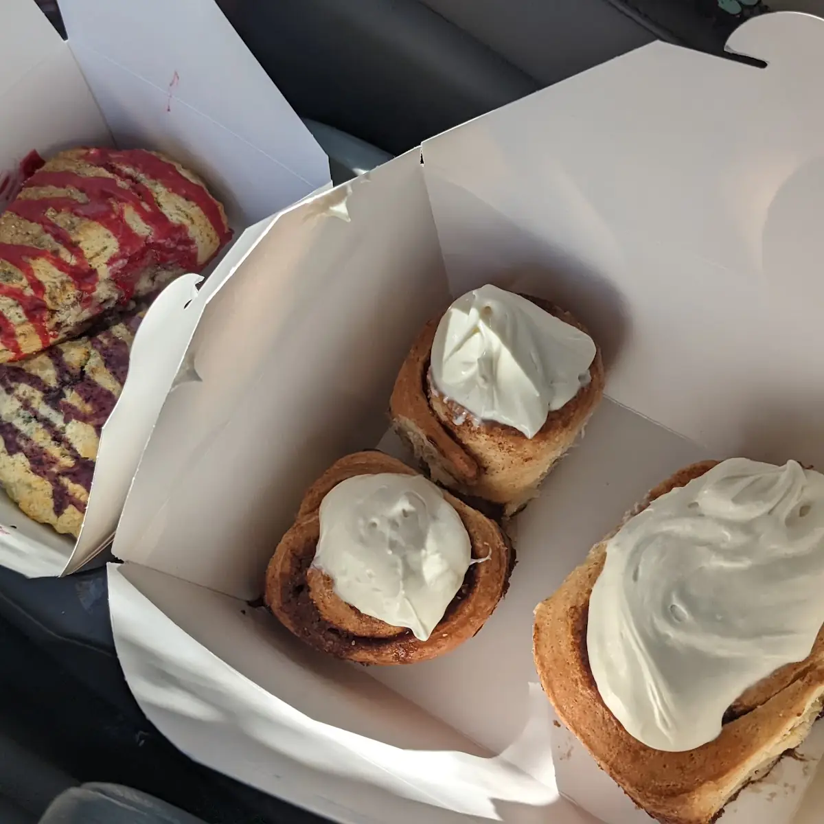 Raspberry & Strawberry Scone Along with Cinnamon Rolls