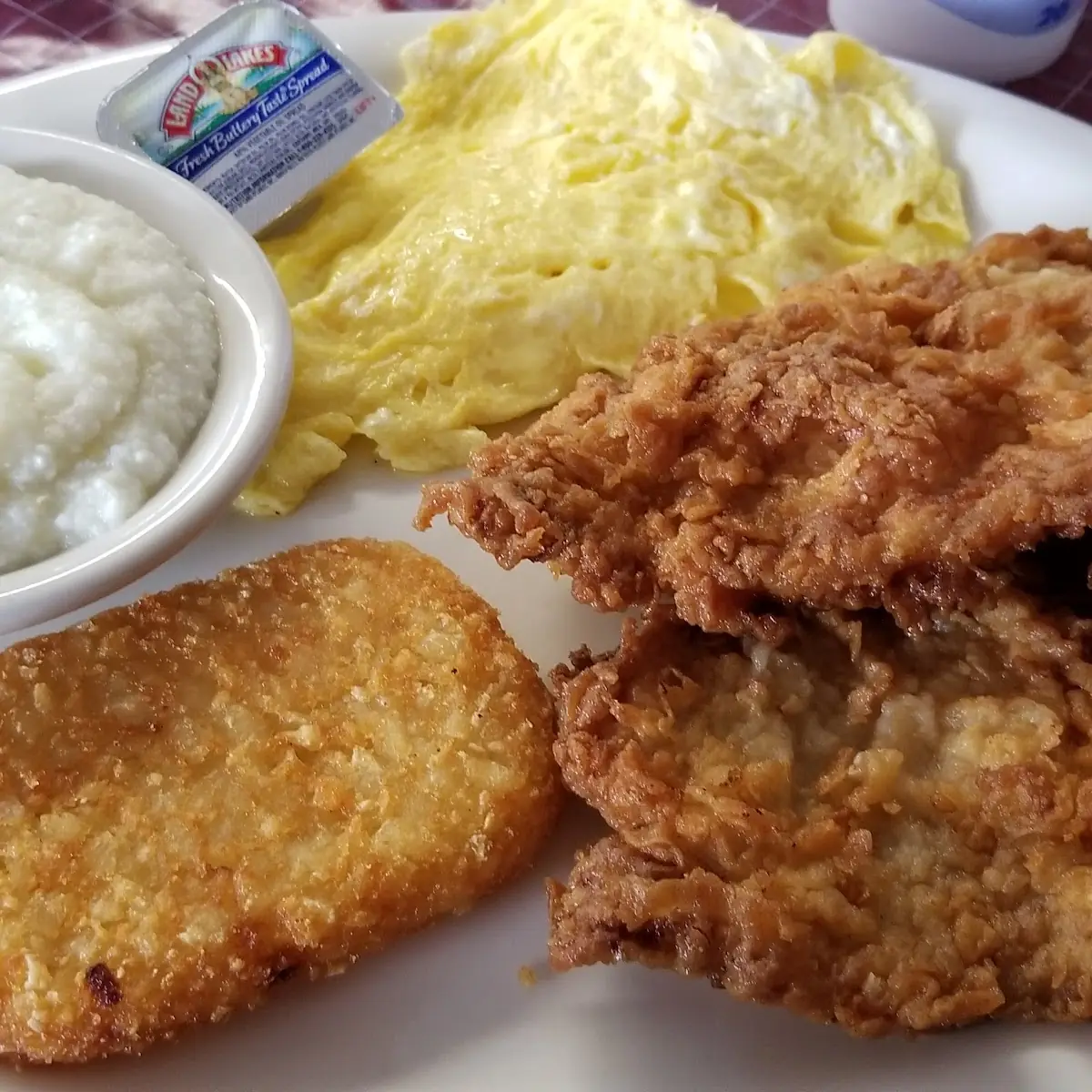 Tenderloin Scrambled Eggs Grits