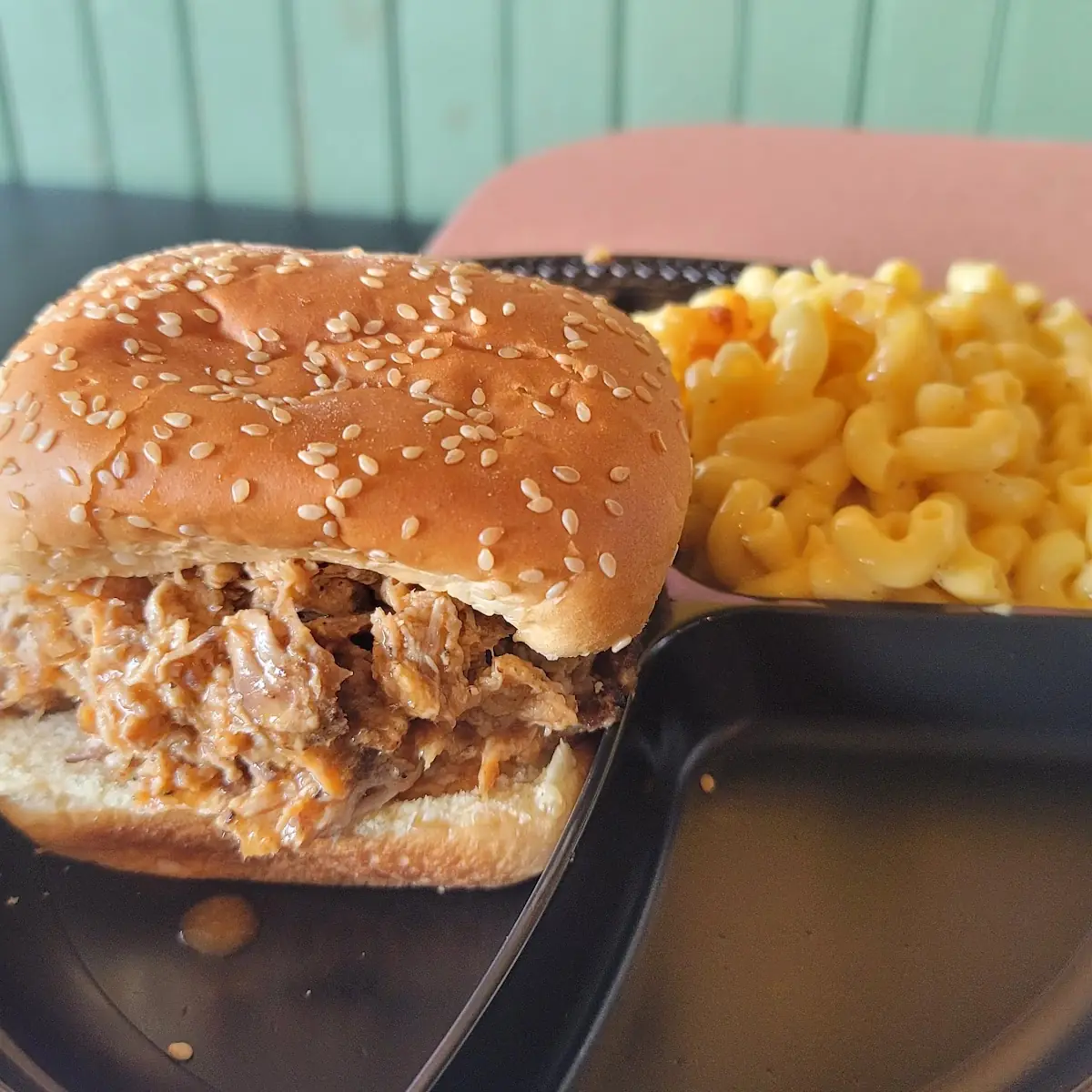 North Carolina Pulled Pork Sandwich and Mac and Cheese