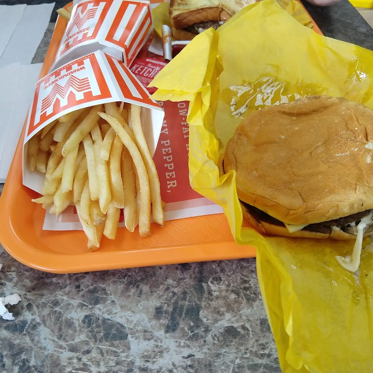 Mushroom Swiss Burger and Fries